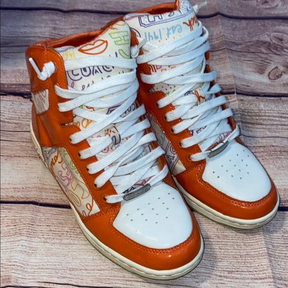 Coach Shoes - ❤️Coach Norra Signature Graffiti High Top Shoes
